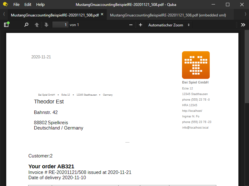 Read more about the article Quba 0.5 with support for PDF and Factur-X/ZUGFeRD