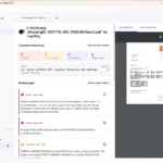 Validation view of an e-invoice